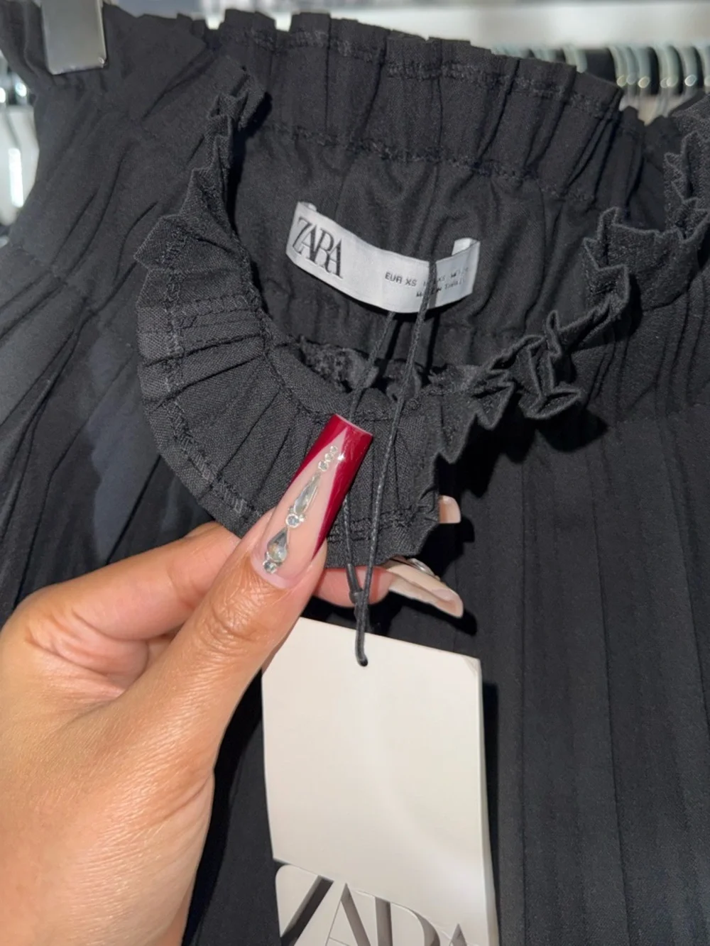 Zara Black Pleated Skort Mini High Waisted Flowy Skirt Womens XS New NWT